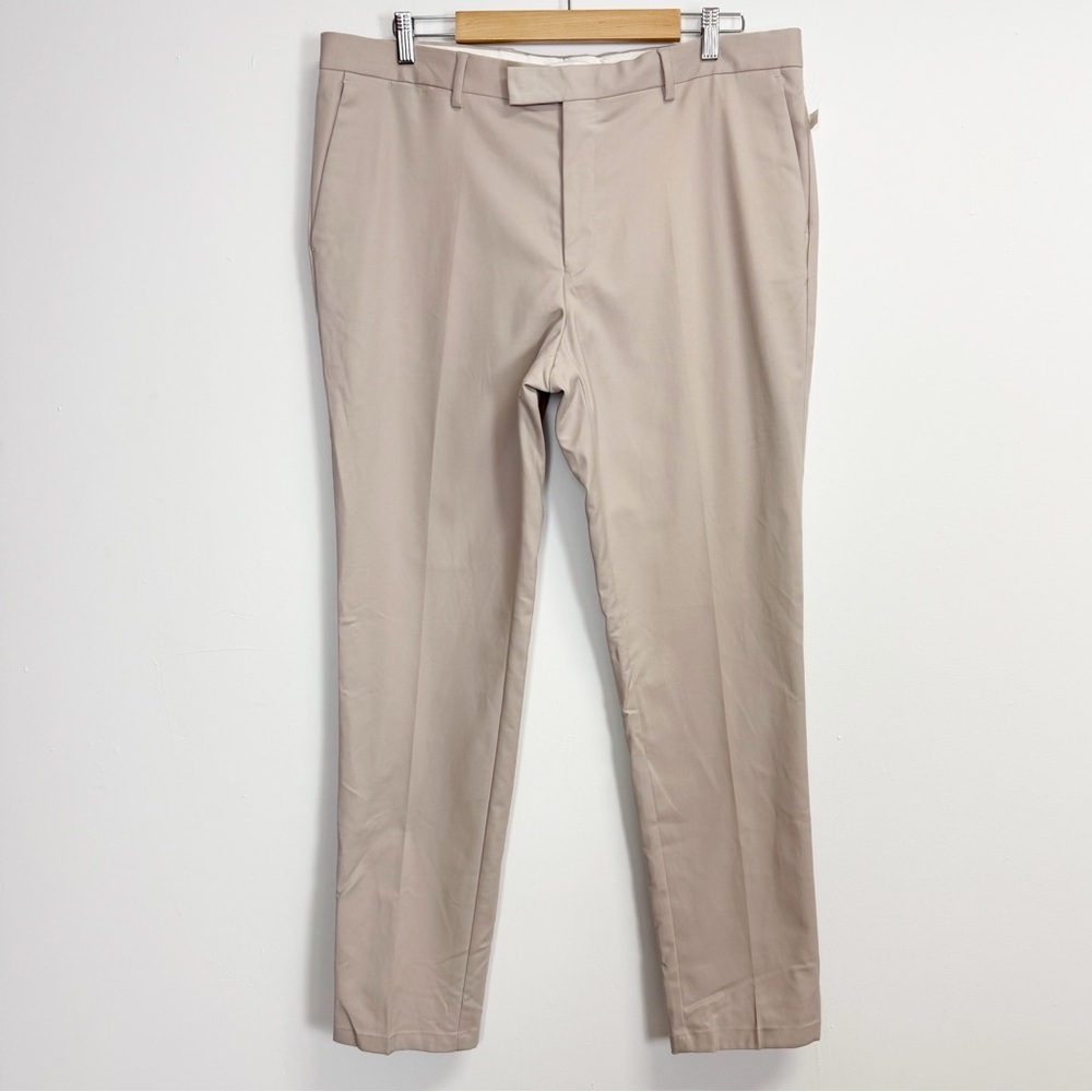 Reiss Pants Mens 38 Regular Beige Eastbury Slim Fit Stretch Cotton